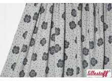 REST 1m Lillestoff Big Flowers schwarz - dunkelgrau